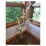 Decorative Floor Vase With Floral Stems