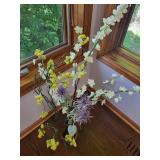 Decorative Floor Vase With Floral Stems