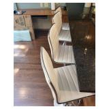 Modern White Upholstered Bar Stools (Set of 4)