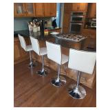 Modern White Upholstered Bar Stools (Set of 4)