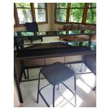 Outdoor Wicker Bar Set With 4 Stools