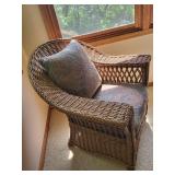 Wicker Lounge Chair & Ottoman Set