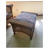 Wicker Lounge Chair & Ottoman Set