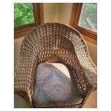 Wicker Lounge Chair & Ottoman Set