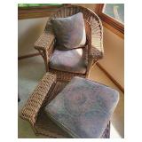 Wicker Lounge Chair & Ottoman Set