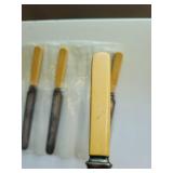 Set of 6 Table Knives With Yellow wood Handles