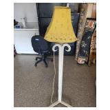 Vintage Metal Floor Lamp With Embroidered Shade