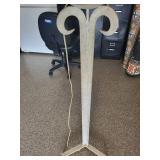 Vintage Metal Floor Lamp With Embroidered Shade