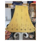 Vintage Metal Floor Lamp With Embroidered Shade