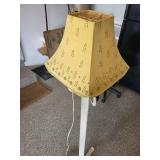 Vintage Metal Floor Lamp With Embroidered Shade