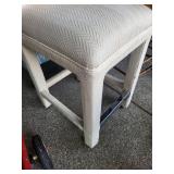 Upholstered Bar Stool With Chrome Footrest