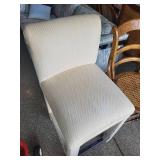 Upholstered Bar Stool With Chrome Footrest