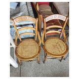 Pair of Cane Back Dining Chairs