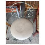 Scrolled Metal Upholstered Accent Chair