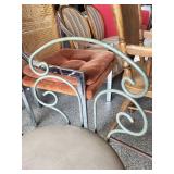 Scrolled Metal Upholstered Accent Chair