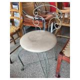 Scrolled Metal Upholstered Accent Chair