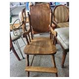 Wooden High Chair With Swing Tray