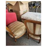 Pair of Upholstered Wood Side Chairs