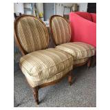 Pair of Upholstered Wood Side Chairs