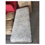Floral Upholstered Bench With Carved Wood Legs