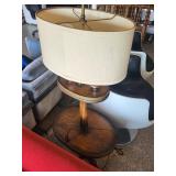 Traditional Double-Socket Floor Lamp With Table Shelves