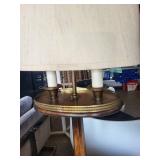 Traditional Double-Socket Floor Lamp With Table Shelves