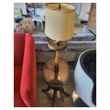 Traditional Double-Socket Floor Lamp With Table Shelves