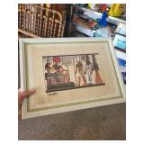 Framed Egyptian Papyrus Style Artwork