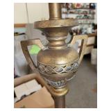 Bronze-Tone Floor Lamp With Textured Shade