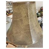 Bronze-Tone Floor Lamp With Textured Shade