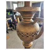Bronze-Tone Floor Lamp With Textured Shade
