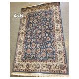 Blue Floral Area Rug 4 X 6