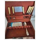Sheffield England Firth Stainless Flatware Set in Wooden Chest Mixed Lot