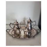 Ornate Silver-Plated 5-Piece Tea Service Set