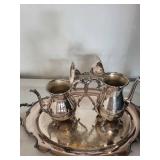 Ornate Silver-Plated 5-Piece Tea Service Set