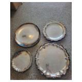 Mixed Lot: Silver Decorative Trays (Lot of 4)