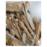 Mixed Lot Silver Tone Flatware in Storage Tote