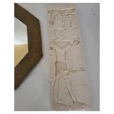 Egyptian Wall Plaque & Octagonal Mirror Mixed Lot