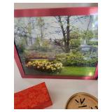 Mixed Lot: Framed Landscape Prints, Asian Decor & Boxes