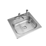 Stainless Steel 25" 4-Hole Sink with Faucet