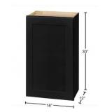 HAMPTON BAY Lot of 2- Avondale 18 in. W x 12 in. D x 30 in. H Ready to Assemble Plywood Shaker Wall Kitchen Cabinets in Raven Black- MSRP $448