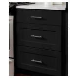 HAMPTON BAY Avondale 24 in. W x 24 in. D x 34.5 in. H Ready to Assemble Plywood Shake Drawer Base Kitchen Cabinet in Raven Black- MSRP $470