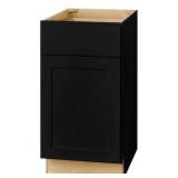 HAMPTON BAY Avondale 18 in. W x 24 in. D x 34.5 in. H Ready to Assemble Plywood Shaker Base Kitchen Cabinet in Raven Black- MSRP $288