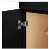 HAMPTON BAY Avondale 18 in. W x 24 in. D x 34.5 in. H Ready to Assemble Plywood Shaker Base Kitchen Cabinet in Raven Black- MSRP $288