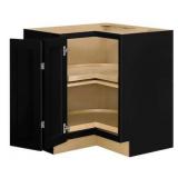 HAMPTON BAY- Avondale 32 in. W x 32 in. D x 34.5 in. H Ready to Assemble Plywood Shaker Lazy Susan Corner Cabinet in Raven Black- MSRP $447