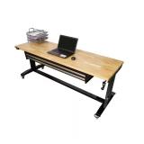 ^72 in. Adjustable Height Workbench Table with 2-Drawers in Black Msrp $398.00