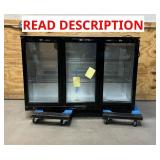 ^Beverage Refrigerator, 53.15W Inch 12 Cu.Ft Drink Fridge, Back Bar Beer Fridge with 3 Glass Door, 35.43" Height Beverage Cooler, Built-in & Undercounter Commercial Back Bar Cooler for Kitchen Shop Ba