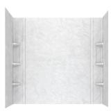 *Ovation 32 in. x 60 in. x 59 in. 5-Piece Glue-Up Alcove Bath Wall Set in White Marble Msrp $329.00
