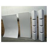 *Ovation 32 in. x 60 in. x 59 in. 5-Piece Glue-Up Alcove Bath Wall Set in White Marble Msrp $329.00
