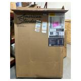 *Ovation 32 in. x 60 in. x 59 in. 5-Piece Glue-Up Alcove Bath Wall Set in White Marble Msrp $329.00